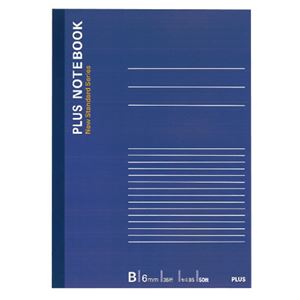 （まとめ） プラス ノートブック セミB5B罫6mm 50枚 ネイビー NO-005BS 1冊 【×50セット】