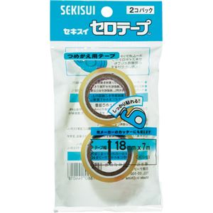 （まとめ） 積水化学 セロテープ 詰め替え18mm×7m C40SH03 1パック（2巻） 【×30セット】