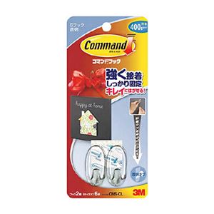 （まとめ） 3M コマンドフック クリア Sサイズフック2個・タブS6枚入 CMS-CL 1パック 【×10セット】