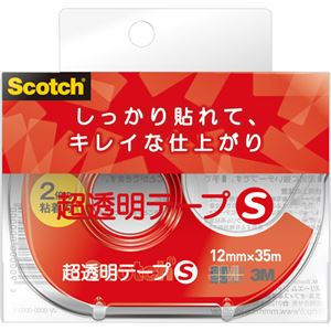 （まとめ） 3M スコッチ 超透明テープS 600小巻 12mm×35m ディスペンサー付 600-1-12DN 1個 【×30セット】