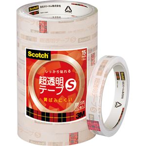 （まとめ） 3M スコッチ 超透明テープS15mm×35m BK-15N 1パック（10巻） 【×5セット】