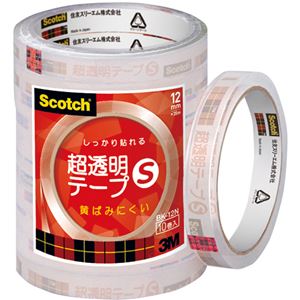 （まとめ） 3M スコッチ 超透明テープS12mm×35m BK-12N 1パック（10巻） 【×10セット】