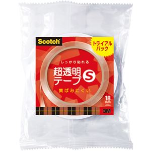 （まとめ） 3M スコッチ 超透明テープS18mm×20m トライアルパック BS-1820-1P 1巻 【×30セット】