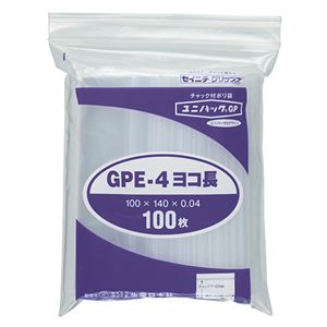 （まとめ） セイニチ ユニパックGP ヨコ長タイプヨコ140×タテ100×厚み0.04mm GPE-4ヨコナガ 1パック（100枚） 【×10セット】