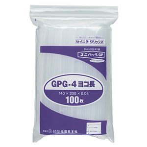 （まとめ） セイニチ ユニパックGP ヨコ長タイプヨコ200×タテ140×厚み0.04mm GPG-4ヨコナガ 1パック（100枚） 【×10セット】