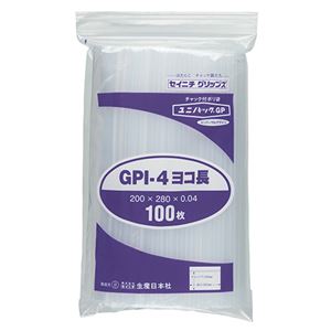 （まとめ） セイニチ ユニパックGP ヨコ長タイプヨコ280×タテ200×厚み0.04mm GPI-4ヨコナガ 1パック（100枚） 【×5セット】