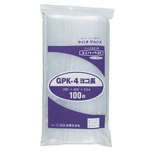 （まとめ） セイニチ ユニパックGP ヨコ長タイプヨコ400×タテ280×厚み0.04mm GPK-4ヨコナガ 1パック（100枚） 【×5セット】