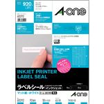 （まとめ）エーワン ラベルシール[インクジェット]マット紙・ホワイト A4 92面 45×10mm 四辺余白付 角丸 60292 1冊(10シート) 【×10セット】
