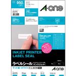 （まとめ）エーワン ラベルシール[インクジェット]マット紙・ホワイト A4 95面 35×12mm 四辺余白付 角丸 60295 1冊(10シート) 【×10セット】