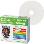 （まとめ）ハイディスク データ用CD-R700MB 52倍速 ホワイトワイドプリンタブル 5mmスリムケース HDCR80GP10SC1パック(10枚) 【×10セット】