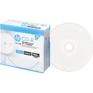 （まとめ）HP データ用CD-R 700MB1-48倍速 ホワイトワイドプリンタブル 5mmスリムケース CDR80CHPW10A 1パック(10枚) 【×10セット】