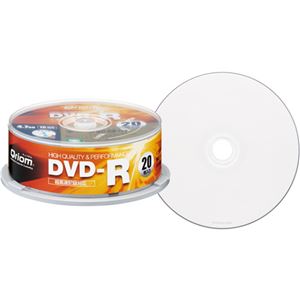 （まとめ）YAMAZEN Qriomデータ用DVD-R 4.7GB 1-16倍速 ホワイトワイドプリンタブル スピンドルケース QDR-D20SP1パック(20枚) 【×5セット】