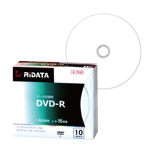 （まとめ）RiDATA データ用DVD-R4.7GB 1-16倍速 ホワイトワイドプリンタブル 5mmスリムケース D-R16X47G.PW10P SC B1パック(10枚) (×5セ