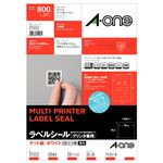 （まとめ）エーワン ラベルシール[プリンタ兼用]マット紙・ホワイト A4判 40面 正方形サイズ 30×30mm 四辺余白付 角丸 315531冊(20シート) 【×5セット】