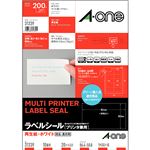 （まとめ）エーワン ラベルシール[プリンタ兼用]再生紙・ホワイト A4 10面 86.4×50.8mm 四辺余白付 31339 1冊(20シート) 【×5セット】