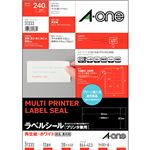 （まとめ）エーワン ラベルシール[プリンタ兼用]再生紙・ホワイト 宛名・表示用 A4 12面 四辺余白付 31333 1冊(20シート) 【×5セット】