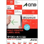 （まとめ）エーワン ラベルシール[プリンタ兼用]再生紙・ホワイト A4 ノーカット 31331 1冊(20シート) 【×5セット】