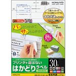 （まとめ）コクヨ プリンタを選ばないはかどりラベル(各社共通レイアウト) A4 30面 25.4×53.3mm KPC-E1301-20N1冊(22シート) 【×5セット】