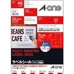 （まとめ）エーワンラベルシール[プリンタ兼用]下地がかくせて透かしても読めない修正タイプ マット紙・ホワイト A4 4面 105×148.5mm31661 1冊(12シート) 【×5セット】
