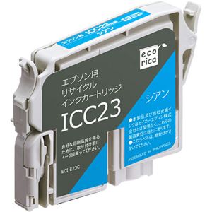 （まとめ）エコリカ リサイクルインクカートリッジ[エプソン:ICC23互換] ECI-E23C 1個 【×5セット】