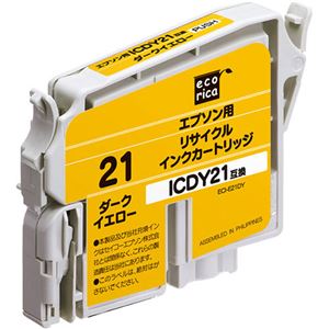 （まとめ）エコリカ リサイクルインクカートリッジ[エプソン:ICDY21互換] ECI-E21DY 1個 【×5セット】