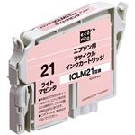 （まとめ）エコリカ リサイクルインクカートリッジ[エプソン:ICLM21互換] ECI-E21LM 1個 【×5セット】