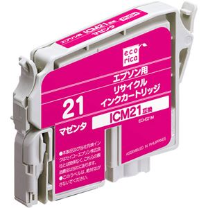 （まとめ）エコリカ リサイクルインクカートリッジ[エプソン:ICM21互換] ECI-E21M 1個 【×5セット】