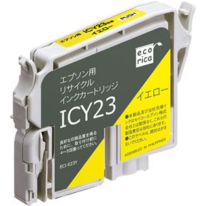 （まとめ）エコリカ リサイクルインクカートリッジ[エプソン:ICY23互換] ECI-E23Y 1個 【×5セット】