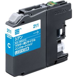 （まとめ）エコリカ リサイクルインクカートリッジ[ブラザー:LC211C互換] ECI-BR211C 1個 【×5セット】