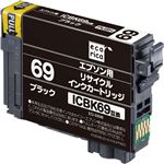 （まとめ）エコリカ リサイクルインクカートリッジ[エプソン:ICBK69互換] ECI-E69B 1個 【×5セット】