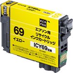 （まとめ）エコリカ リサイクルインクカートリッジ[エプソン:ICY69互換] ECI-E69Y 1個 【×5セット】