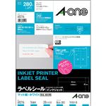 （まとめ）エーワン ラベルシール[インクジェット]マット紙・ホワイト A4 14面 86.4×38.1mm 四辺余白付 60214 1冊(20シート) 【×5セット】
