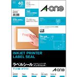 （まとめ）エーワン ラベルシール[インクジェット]マット紙・ホワイト A4 2面 210×148.5mm 60202 1冊(20シート) 【×5セット】