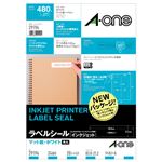 （まとめ）エーワン ラベルシール[インクジェット]マット紙・ホワイト A4 24面 83.8×21.2mm 四辺余白付 角丸 29194 1冊(20シート) 【×5セット】