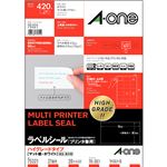 （まとめ）エーワン ラベルシール[プリンタ兼用]ハイグレードタイプ マット紙・ホワイト A4 21面 70×38.1mm 上下余白付 753211冊(20シート) 【×5セット】