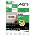 （まとめ）エーワン レーザープリンタラベルマット紙・ホワイト A4 30面 53.3×25.4mm 四辺余白付 角丸 31145 1冊(20シート) 【×5セット】