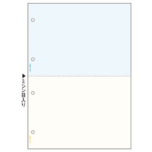 （まとめ）ヒサゴ マルチプリンタ帳票 A4 カラー2面(ブルー/クリーム) 4穴 BP2011 1冊(100枚) 【×5セット】