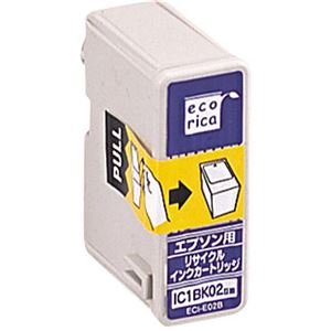 （まとめ）エコリカ リサイクルインクカートリッジ[エプソン:IC1BK02互換] ECI-E02B 1個 【×5セット】