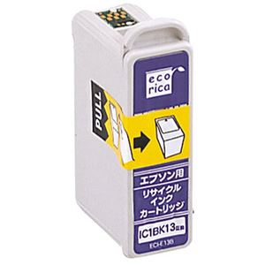 （まとめ）エコリカ リサイクルインクカートリッジ[エプソン:IC1BK13互換] ECI-E13B 1個 【×5セット】