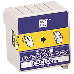 （まとめ）エコリカ リサイクルインクカートリッジ[エプソン:IC5CL02互換] ECI-E02C 1個 【×5セット】