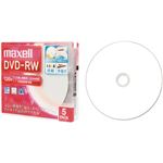 （まとめ）マクセル 録画用DVD-RW 120分1-2倍速 ホワイトワイドプリンタブル 5mmスリムケース DW120WPA.5S 1パック(5枚) 【×5セット】