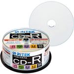 （まとめ）RITEK データ用CD-R 700MB1-52倍速 ホワイトワイドプリンタブル スピンドルケース CD-R700EXWP.30RT C1パック(30枚) 【×5セット】