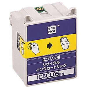 （まとめ）エコリカ リサイクルインクカートリッジ[エプソン:IC5CL05互換] ECI-E05C 1個 【×5セット】