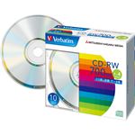 （まとめ）バーベイタム データ用CD-RW700MB 4倍速 ブランドシルバー 5mmスリムケース SW80QU10V1 1パック(10枚) 【×5セット】