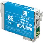 （まとめ）エコリカ リサイクルインクカートリッジ[エプソン:ICC65互換] ECI-E65C 1個 【×5セット】