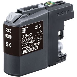 （まとめ）エコリカ リサイクルインクカートリッジ[ブラザー:LC213BK互換] ECI-BR213B 1個 【×5セット】