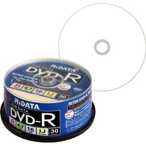 （まとめ）RiDATA データ用DVD-R4.7GB 1-16倍速 ホワイトワイドプリンタブル スピンドルケース D-R16X47G.PW30SP B1パック(30枚) 【×5セット】