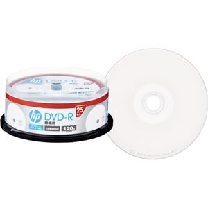 （まとめ）HP 録画用DVD-R 120分1-16倍速 ホワイトワイドプリンタブル スピンドルケース DR120CHPW25PA 1パック(25枚) 【×5セット】