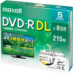 （まとめ）マクセル 録画用DVD-R DL215分 2-8倍速 ホワイトワイドプリンタブル 5mmスリムケース DRD215WPE.5S1パック(5枚) 【×3セット】