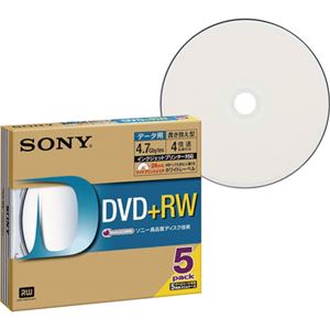 （まとめ）ソニー データ用DVD+RW 4.7GB4倍速 ホワイトワイドプリンタブル 5mmスリムケース 5DPW47HPS 1パック(5枚) 【×3セット】